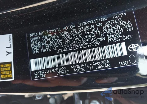 2024 Toyota Prius Prime Xse z USA, uszkodzony, nr VIN JTDACACU4R3039329